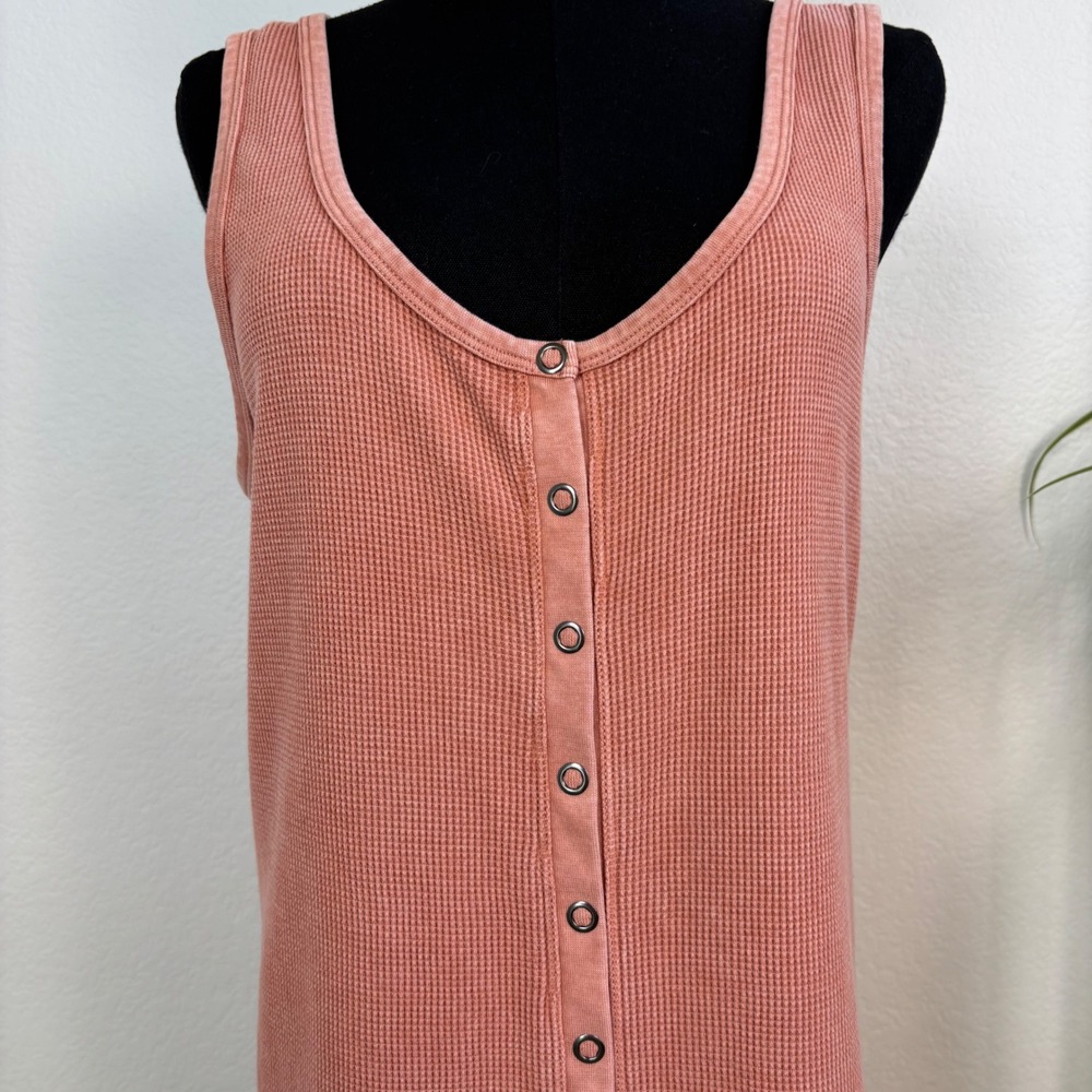 Daily Practice by Anthropologie Rose Waffle Knit Button Front Midi Dress Small - Picture 16 of 16